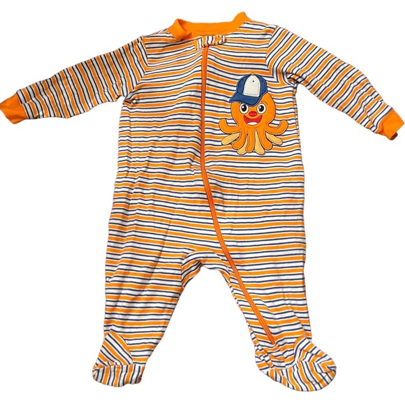 baby striped onesie blue grey